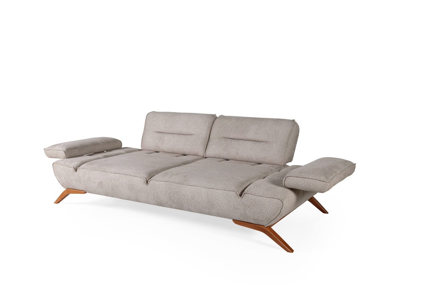 Sitzgruppe/Sofa Set - Wohnzimmergarnitur "Acantha" 3+3+1+1 - Hellbraun/Grau - Nobelaa