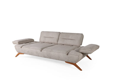 Sitzgruppe/Sofa Set - Wohnzimmergarnitur "Acantha" 3+3+1+1 - Hellbraun/Grau - Nobelaa