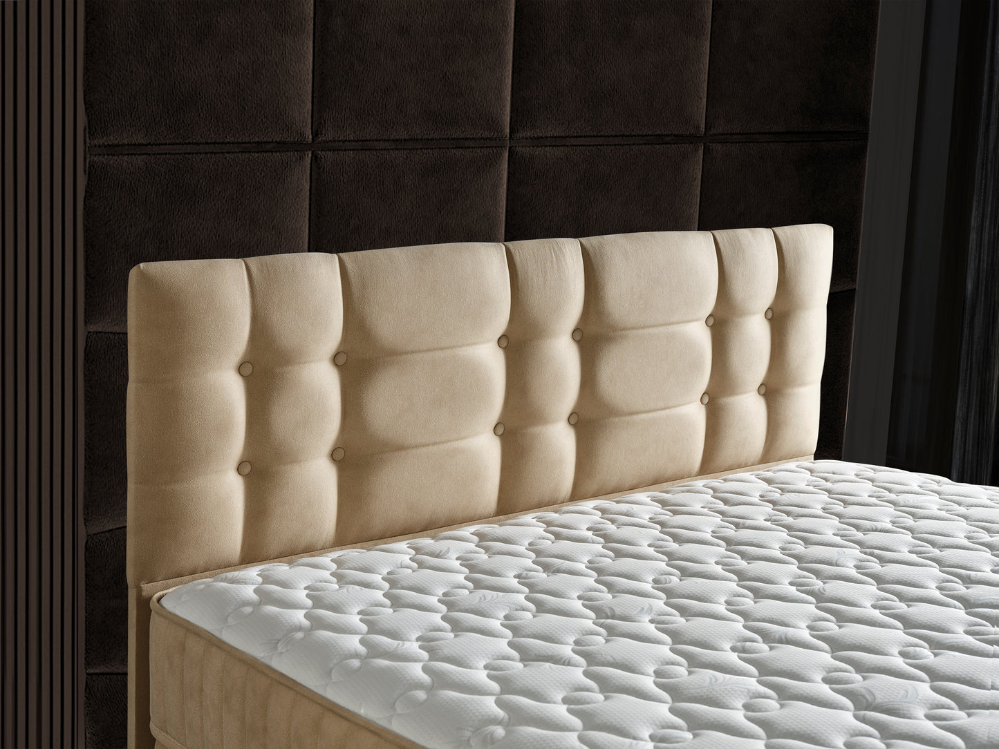 Schlafzimmer-Set "Alina" – Bett mit Bettkasten und Matratze, Nachttisch