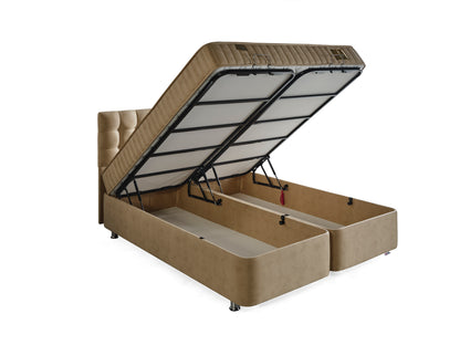 Schlafzimmer-Set "Alina" – Bett mit Bettkasten und Matratze, Nachttisch