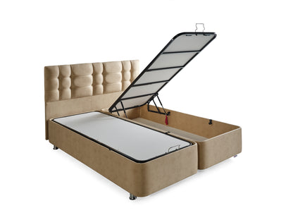 Schlafzimmer-Set "Alina" – Bett mit Bettkasten und Matratze, Nachttisch