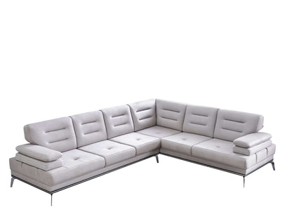 Ecksofa "Allium" + Sessel + Hocker - Grau - Nobelaa