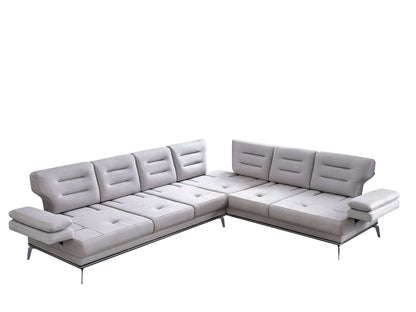 Ecksofa "Allium" + Sessel + Hocker - Grau - Nobelaa
