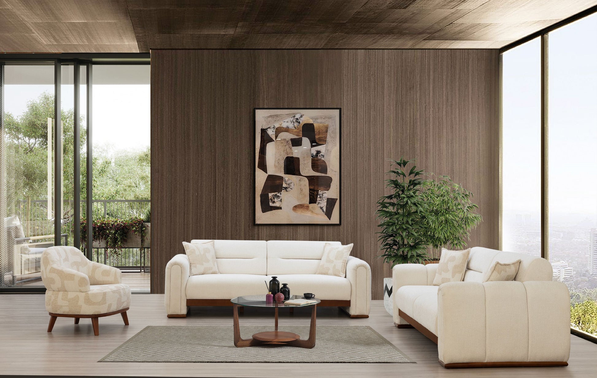 Sitzgruppe/Sofa Set - Wohnzimmergarnitur "Althea" 3+3+1 - Nobelaa