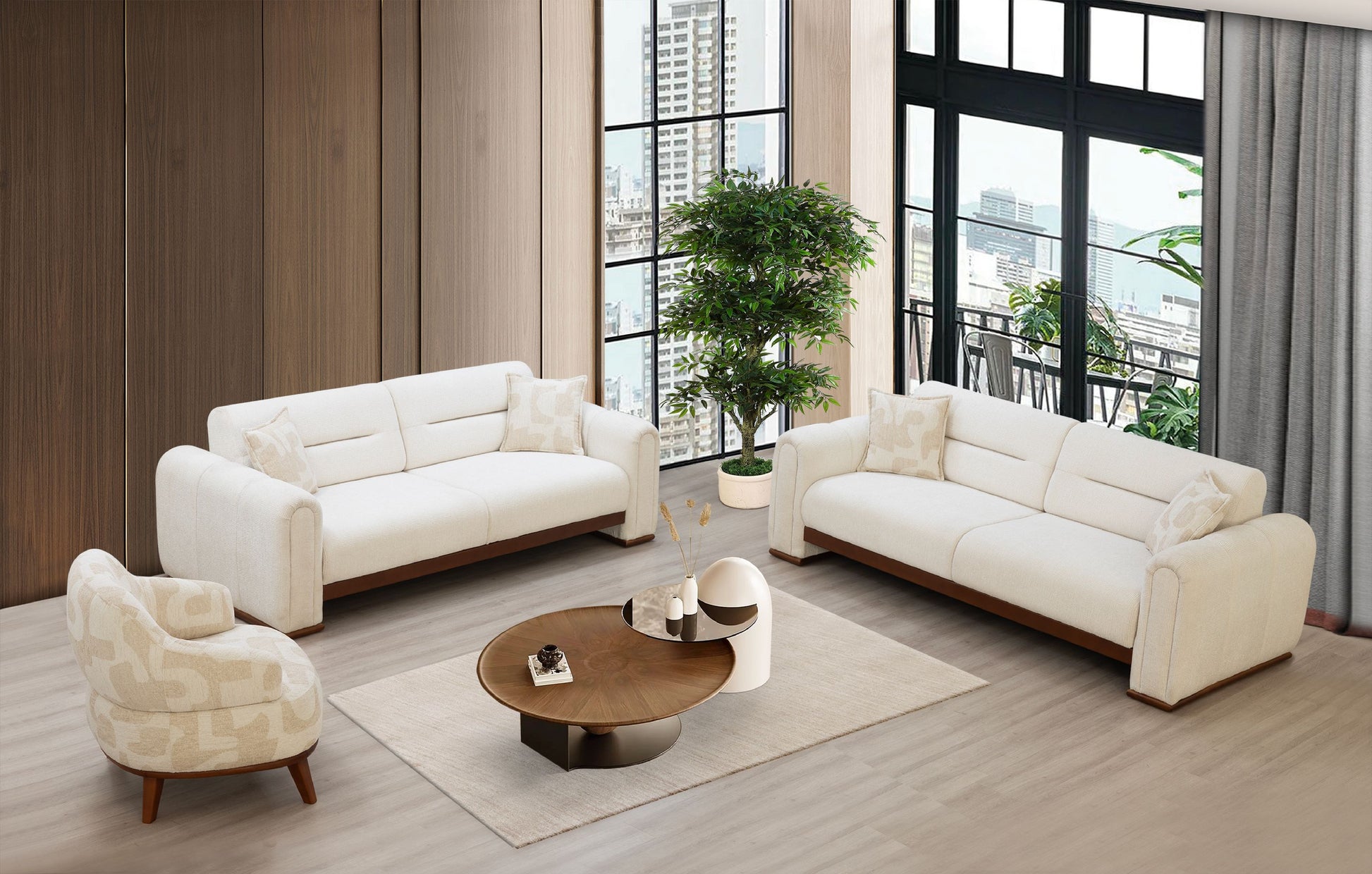 Sitzgruppe/Sofa Set - Wohnzimmergarnitur "Althea" 3+3+1 - Nobelaa