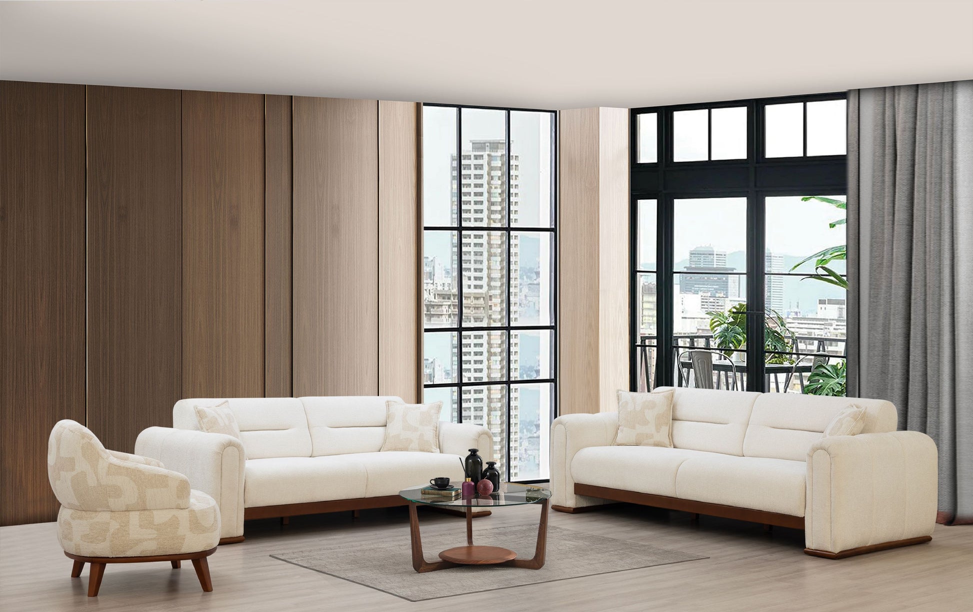 Sitzgruppe/Sofa Set - Wohnzimmergarnitur "Althea" 3+3+1 - Nobelaa