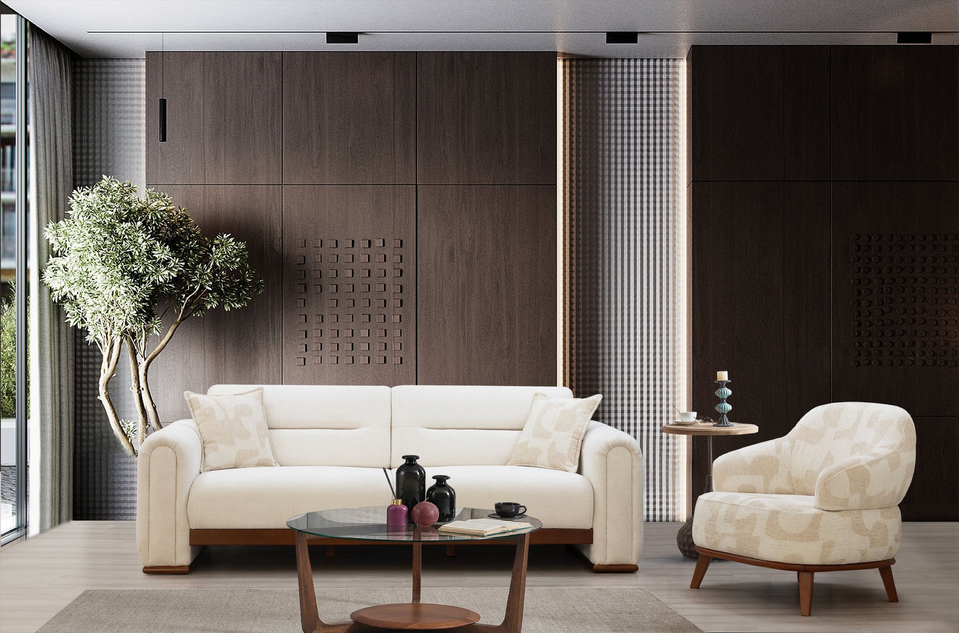 Sitzgruppe/Sofa Set - Wohnzimmergarnitur "Althea" 3+3+1 - Nobelaa