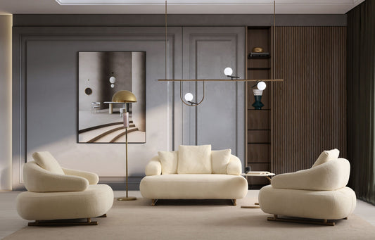 Sitzgruppe/Sofa Set - Wohnzimmergarnitur "Amaryllis" 2+1+1 -Beige - Nobelaa