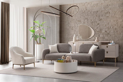 Sitzgruppe/Sofa Set - Wohnzimmergarnitur "Angelica" 3+3+1 + Mittelkonsolentisch
