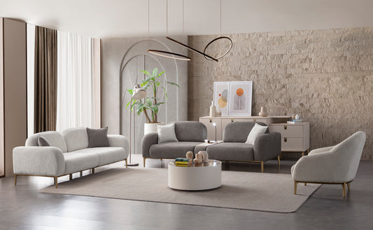 Sitzgruppe/Sofa Set - Wohnzimmergarnitur "Angelica" 3+3+1 + Mittelkonsolentisch