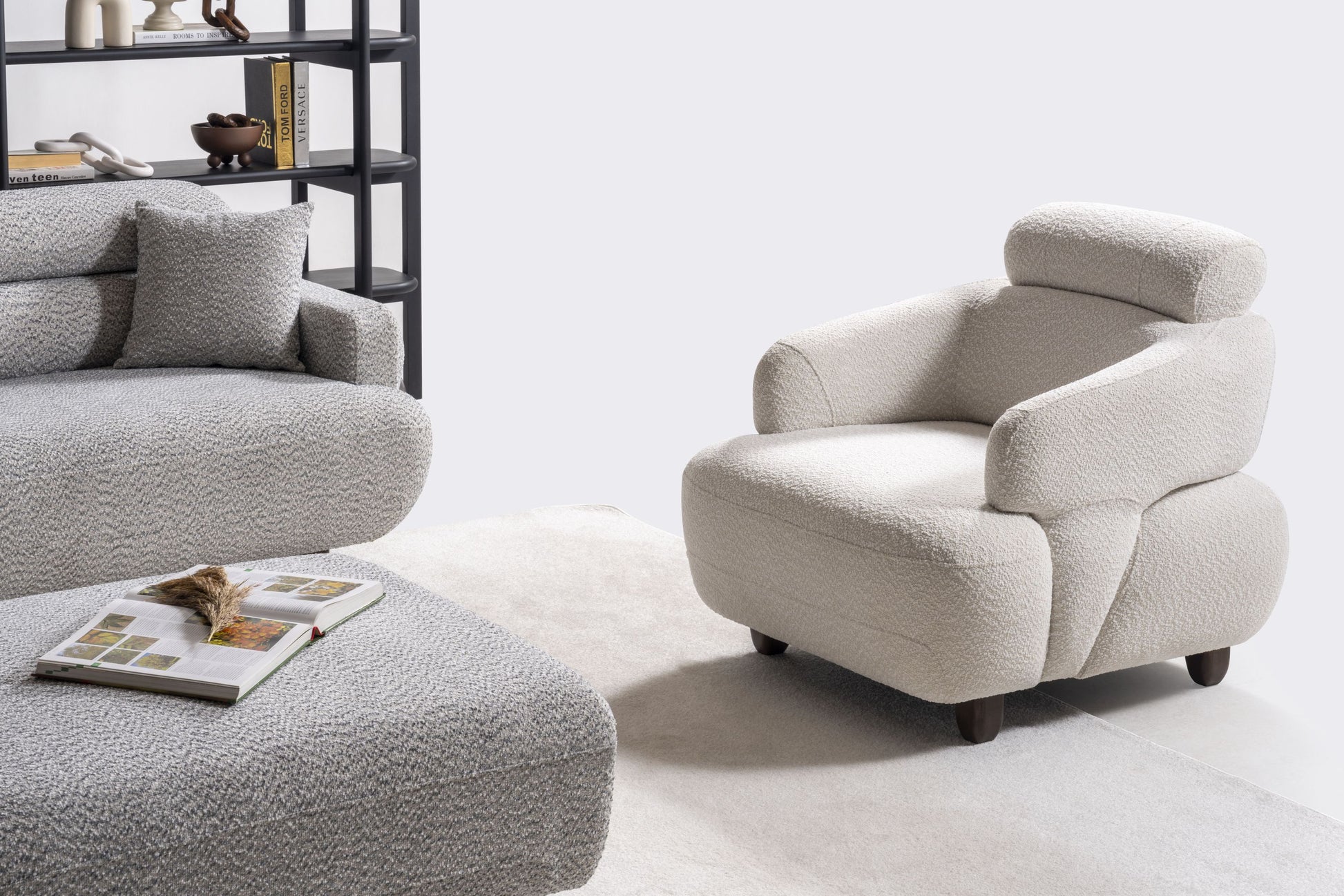 Nobelaa - Ecksofa "Anther" + 3er-Sofa + Sessel + Hocker