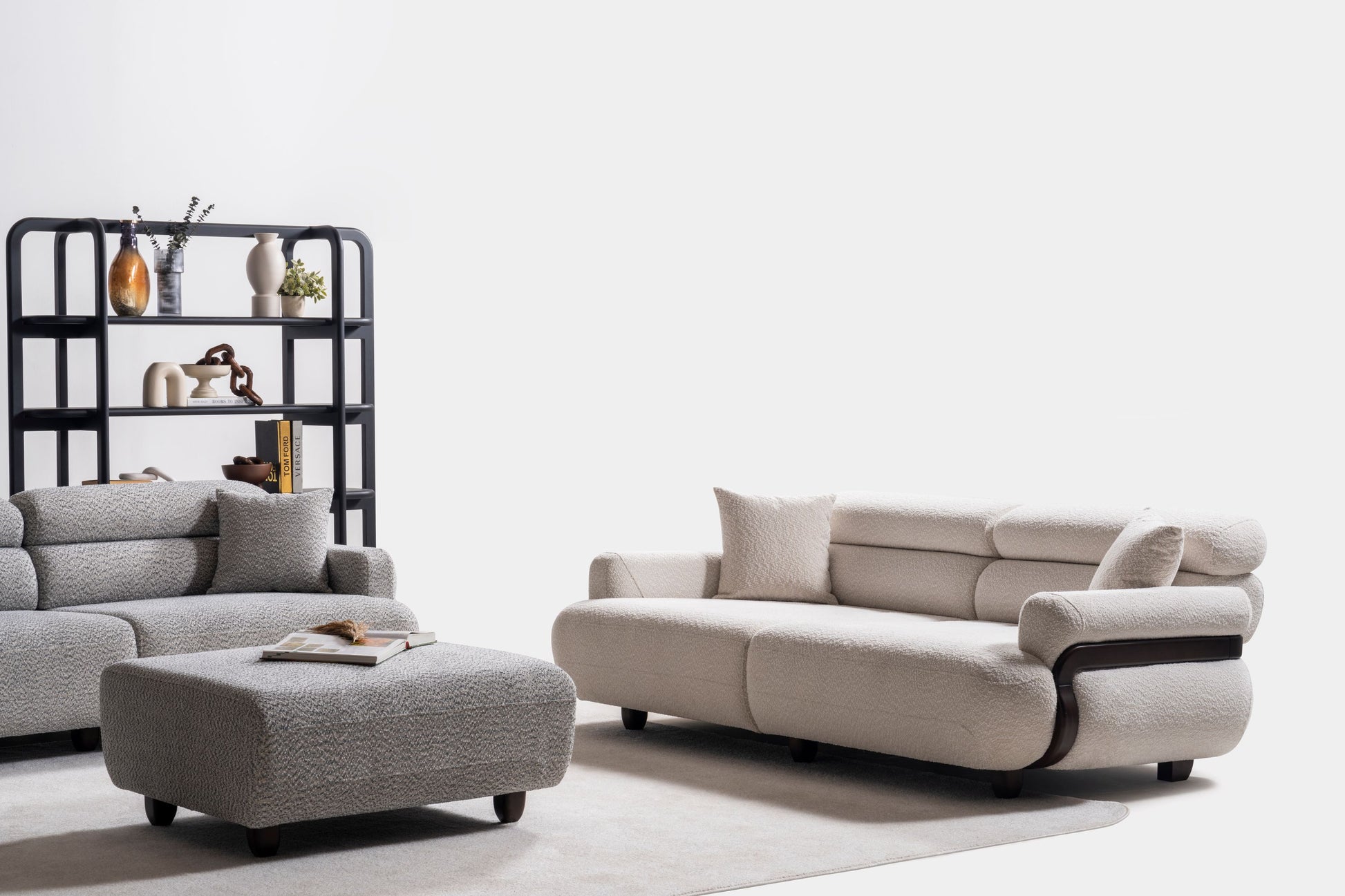 Nobelaa - Ecksofa "Anther" + 3er-Sofa + Sessel + Hocker
