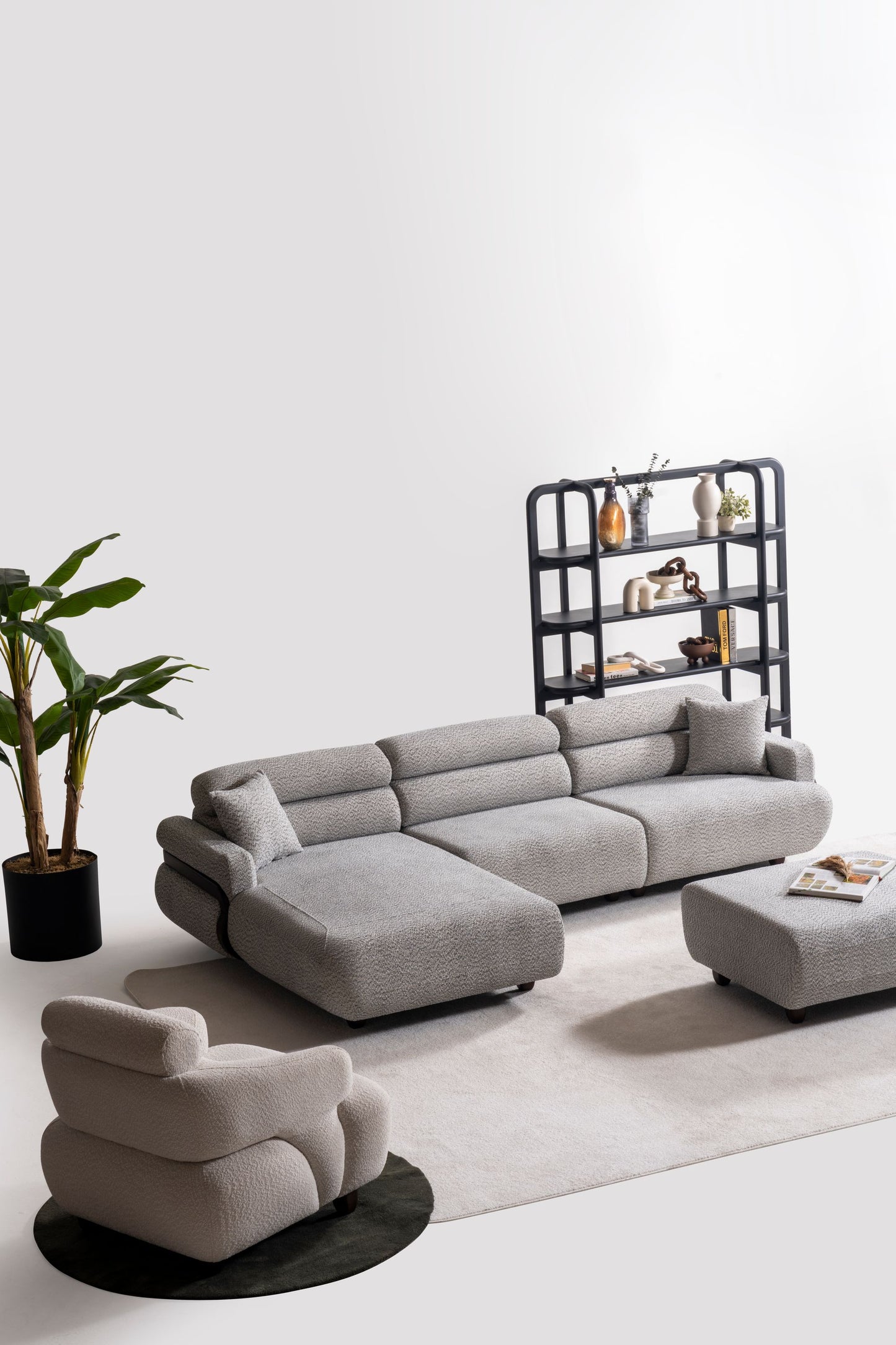 Nobelaa - Ecksofa "Anther" + 3er-Sofa + Sessel + Hocker