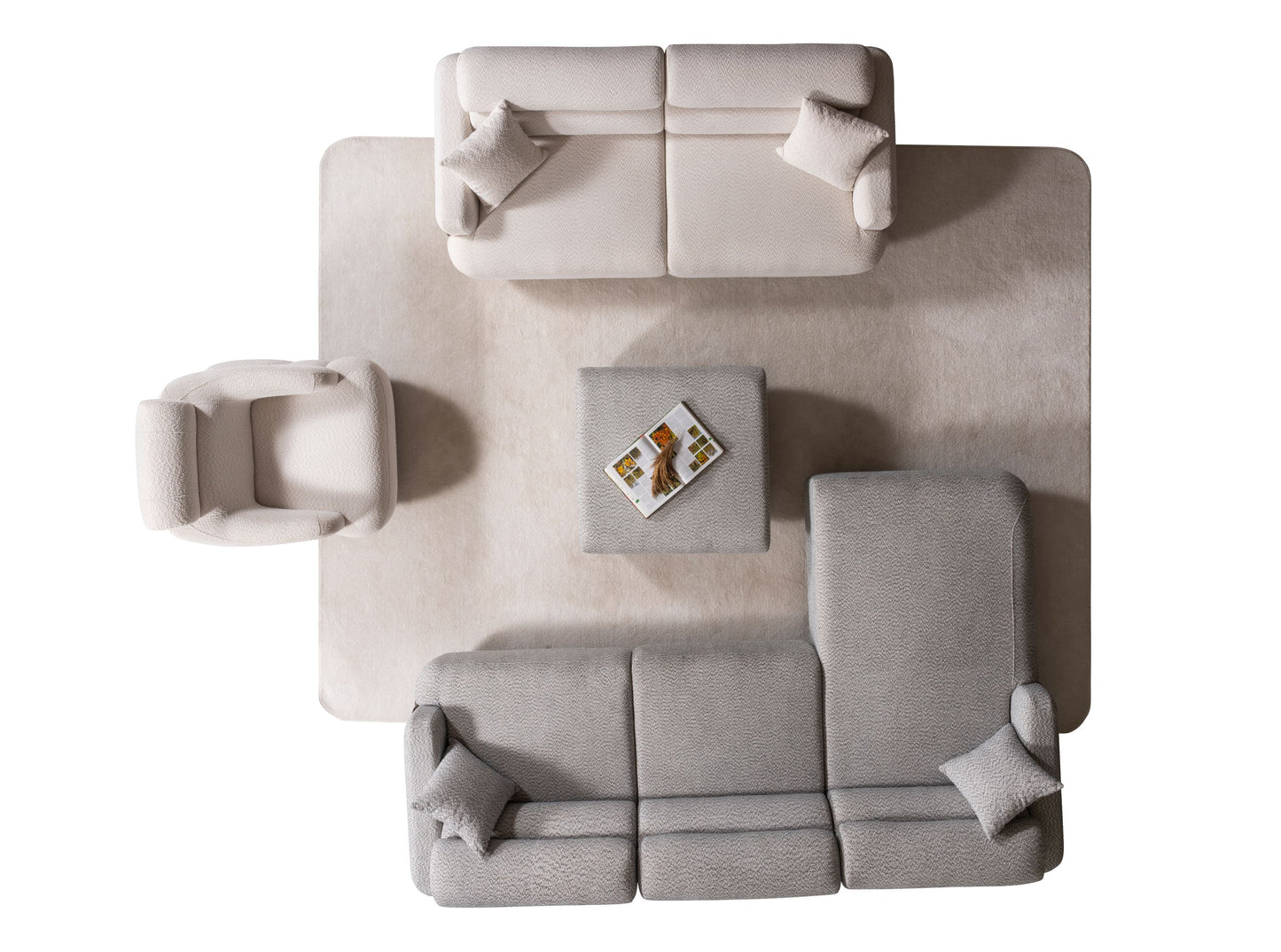 Nobelaa - Ecksofa "Anther" + 3er-Sofa + Sessel + Hocker