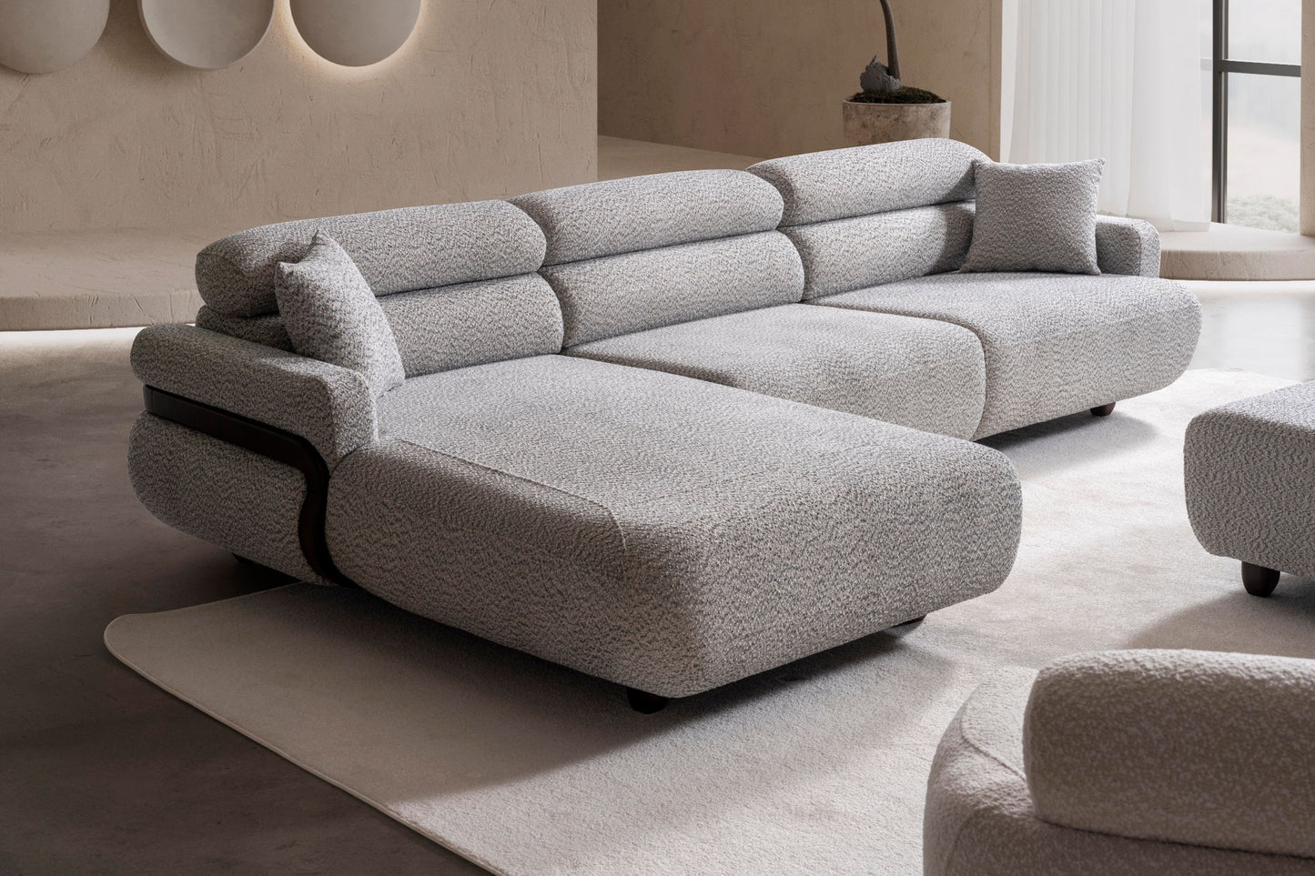 Nobelaa - Ecksofa "Anther" + 3er-Sofa + Sessel + Hocker
