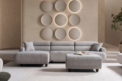 Nobelaa - Ecksofa "Anther" + 3er-Sofa + Sessel + Hocker