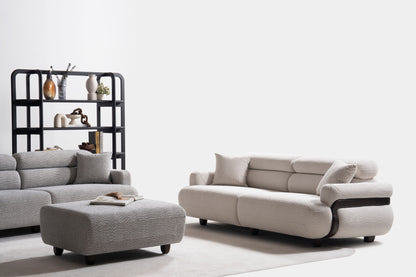 Ecksofa "Anther" + 3er-Sofa + Sessel + Hocker