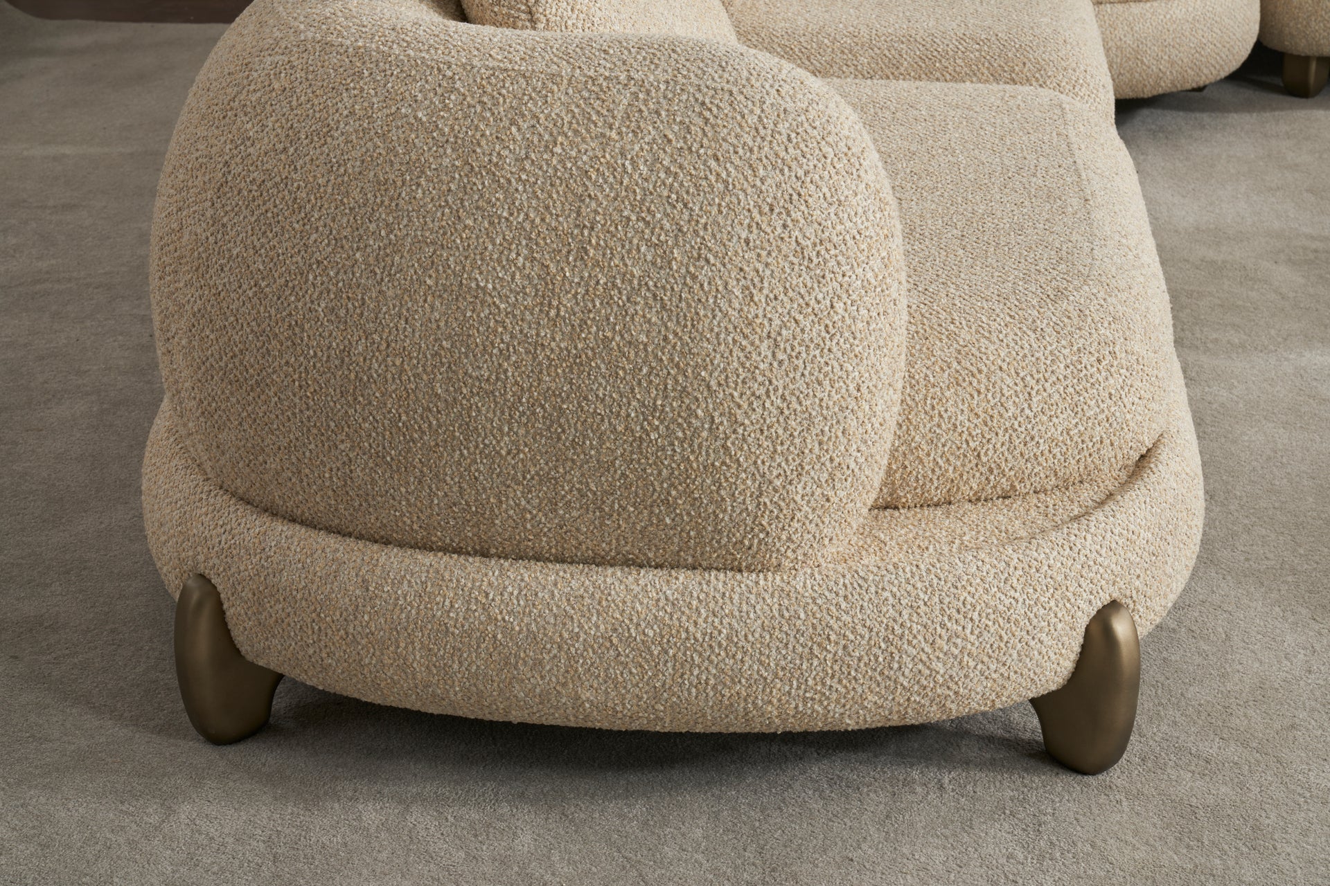 Modulare Ecksofa "Atmos" + Sessel + Hocker - Beige - Nobelaa