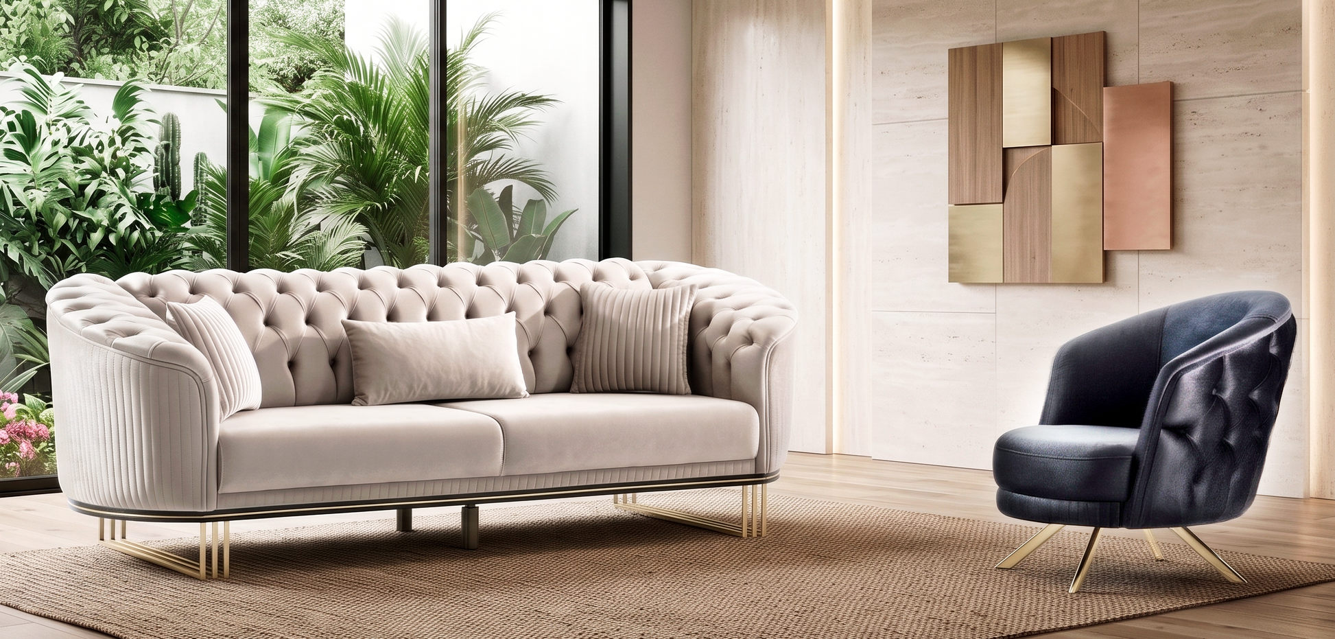 Sitzgruppe/Sofa Set - Wohnzimmergarnitur "Avala" 3+3+1