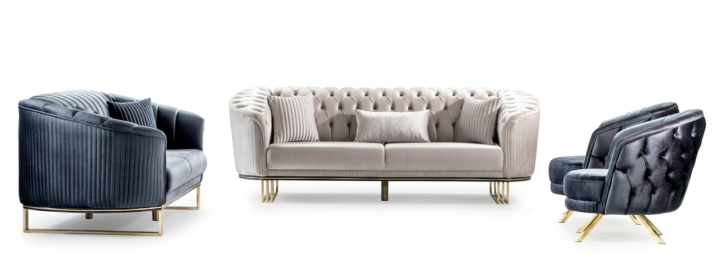 Sitzgruppe/Sofa Set - Wohnzimmergarnitur "Avala" 3+3+1