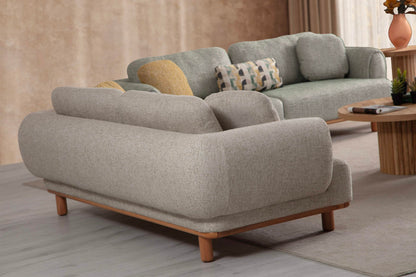 Sitzgruppe/Sofa Set - Wohnzimmergarnitur "Azalea" - Mintgrün/Beige/Gelb - Nobelaa