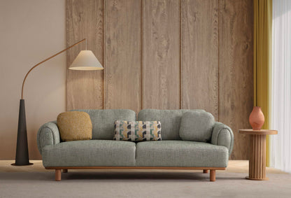 Sitzgruppe/Sofa Set - Wohnzimmergarnitur "Azalea" - Mintgrün/Beige/Gelb - Nobelaa