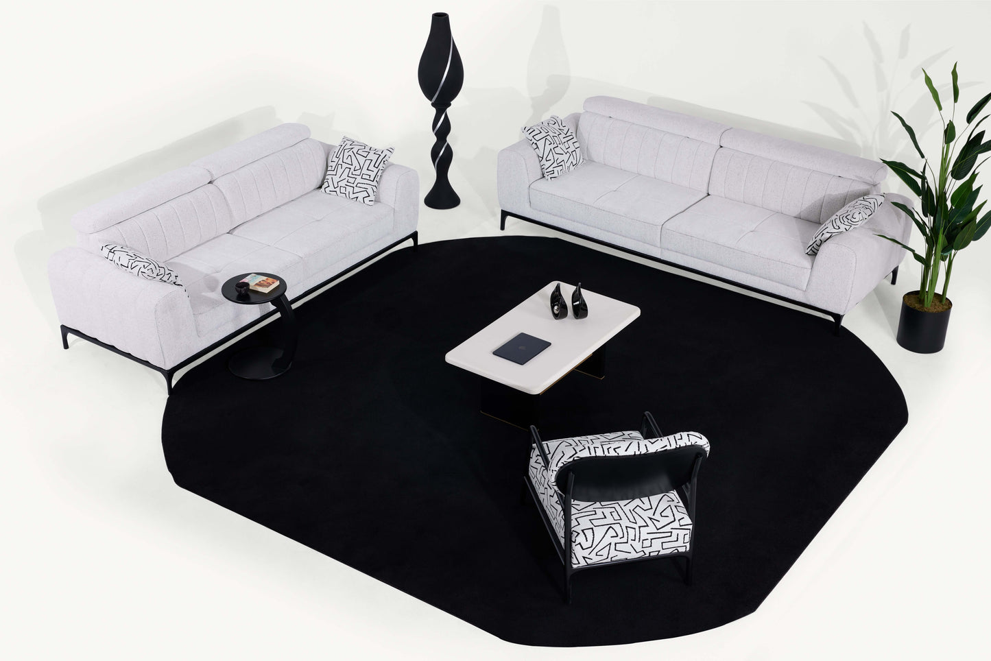 Sitzgruppe/Sofa Set - Wohnzimmergarnitur "Azura" 3+3+1