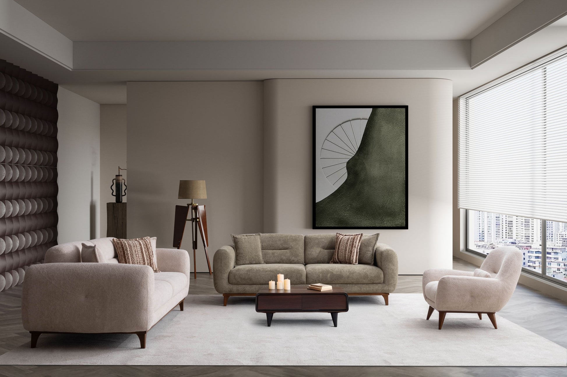 Sitzgruppe/Sofa Set - Wohnzimmergarnitur "Banksia" 3+3+1