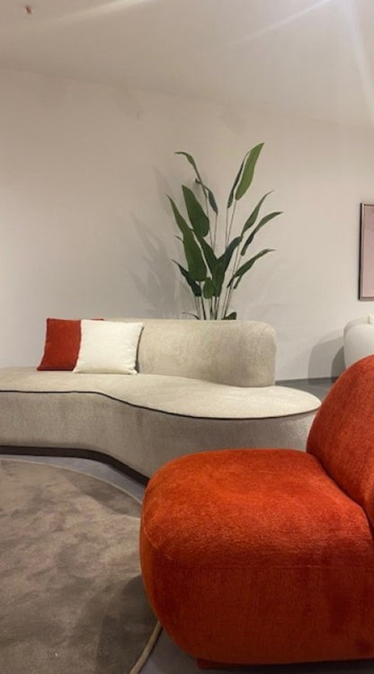 Sitzgruppe/Sofa Set - Wohnzimmergarnitur "Belladonna" - Moderne Eckgarnitur + 3 - Sitzer + Sessel + Hocker - Nobelaa