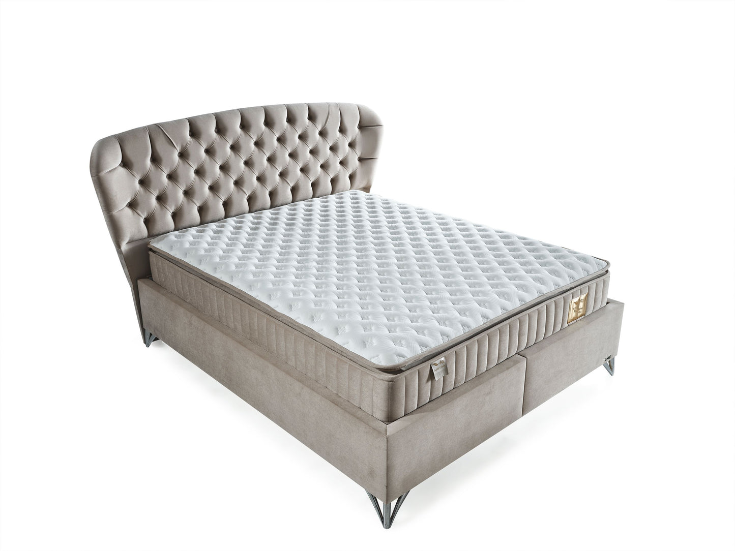 Schlafzimmer-Set "Bellana" – Bett mit Bettkasten und Matratze , Nachttisch, Kommode, Bettbank