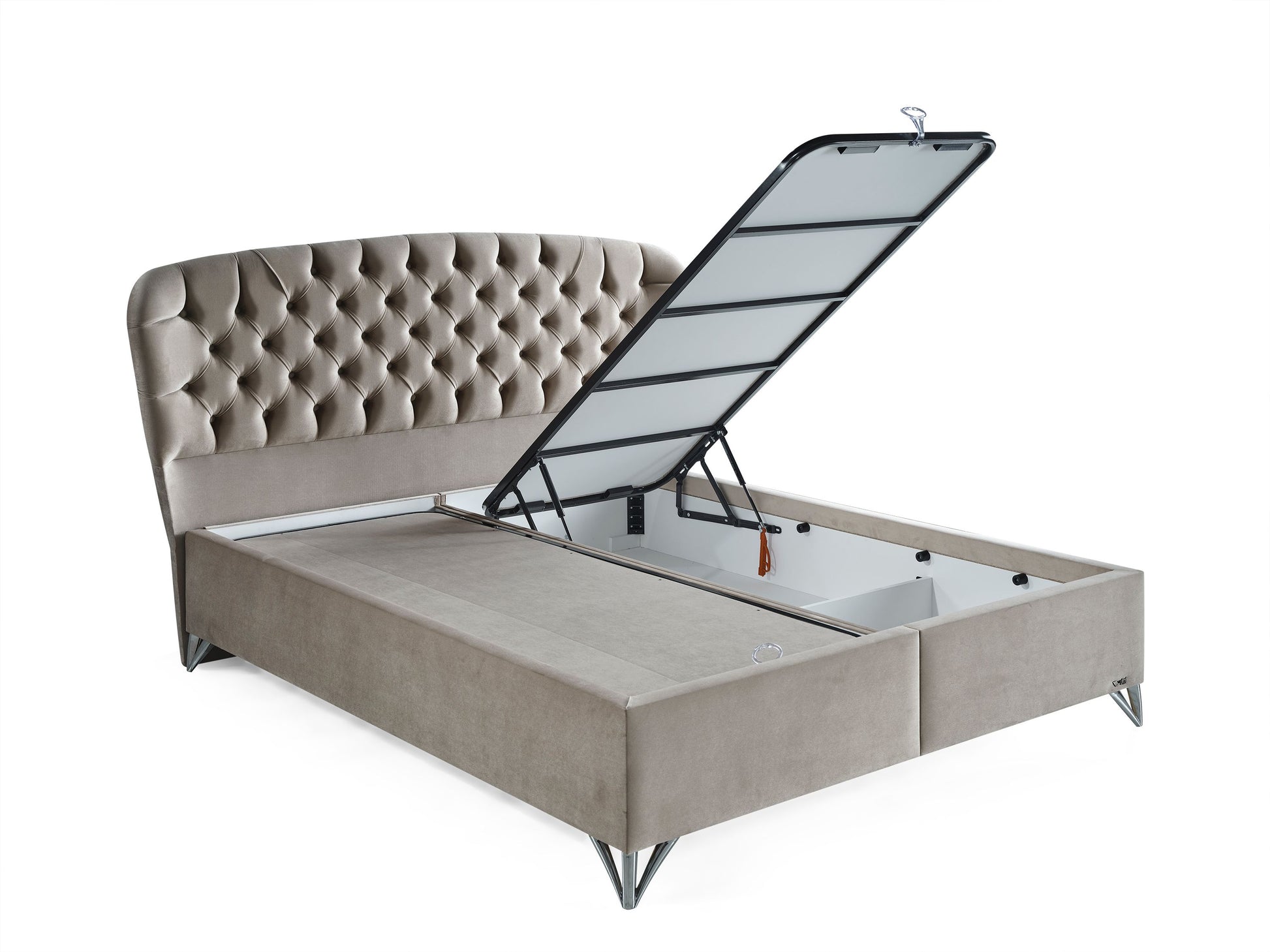 Schlafzimmer-Set "Bellana" – Bett mit Bettkasten und Matratze , Nachttisch, Kommode, Bettbank