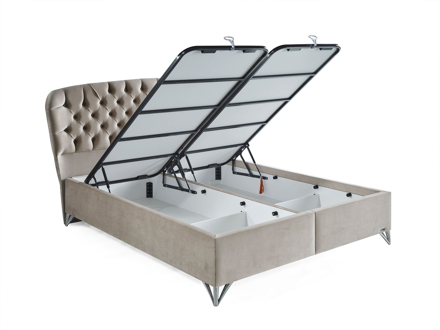 Schlafzimmer-Set "Bellana" – Bett mit Bettkasten und Matratze , Nachttisch, Kommode, Bettbank
