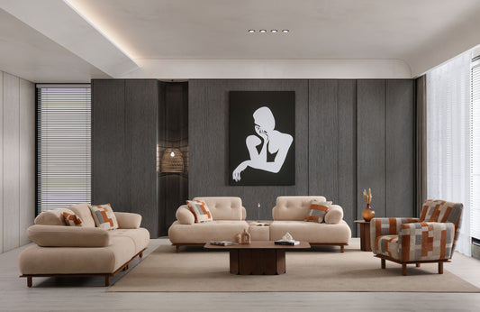 Sitzgruppe/Sofa Set - Wohnzimmergarnitur "Bellora" 3+3+1 - Nobelaa