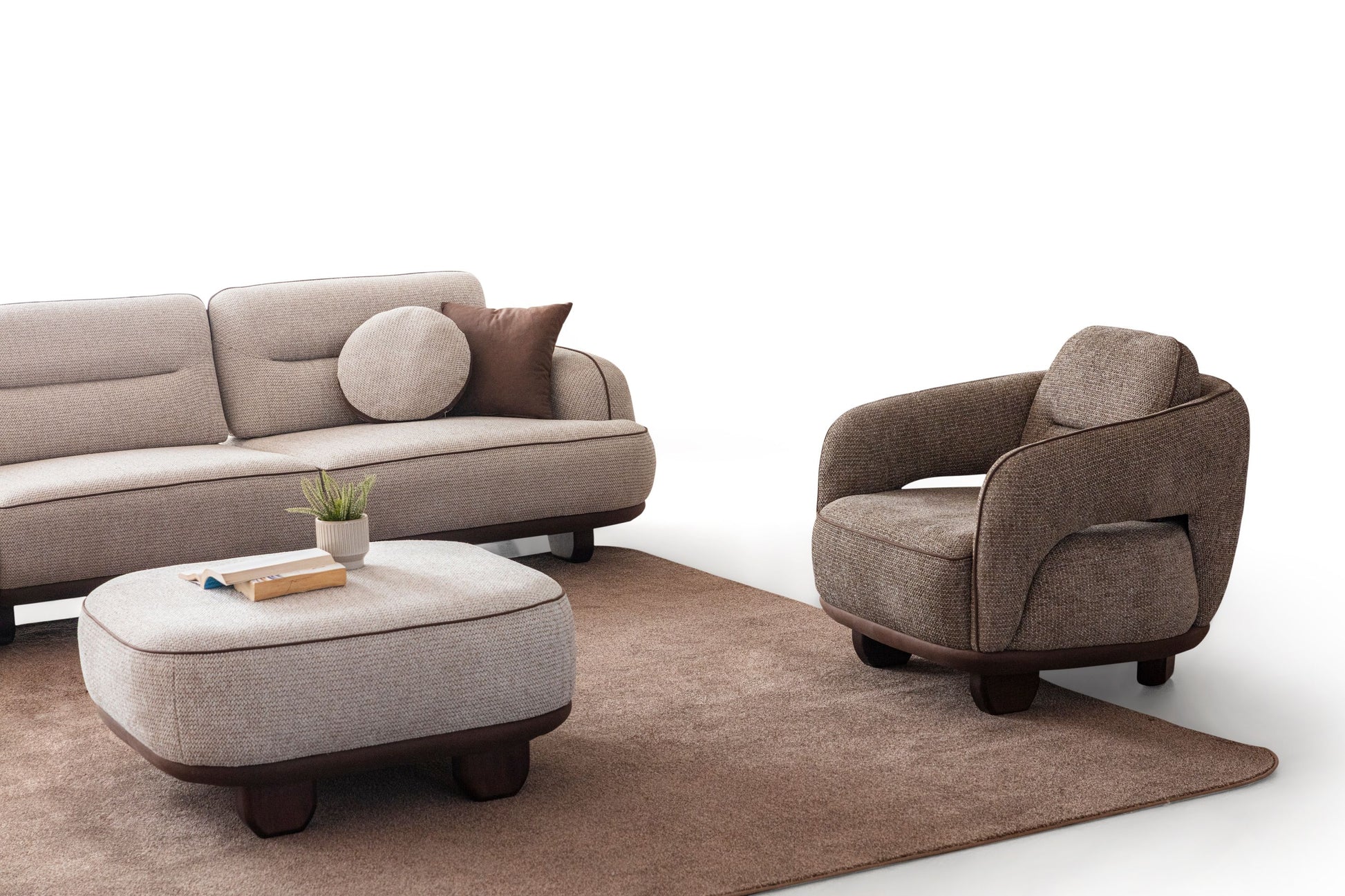 Nobelaa - Ecksofa "Betula" + Sessel + Hocker