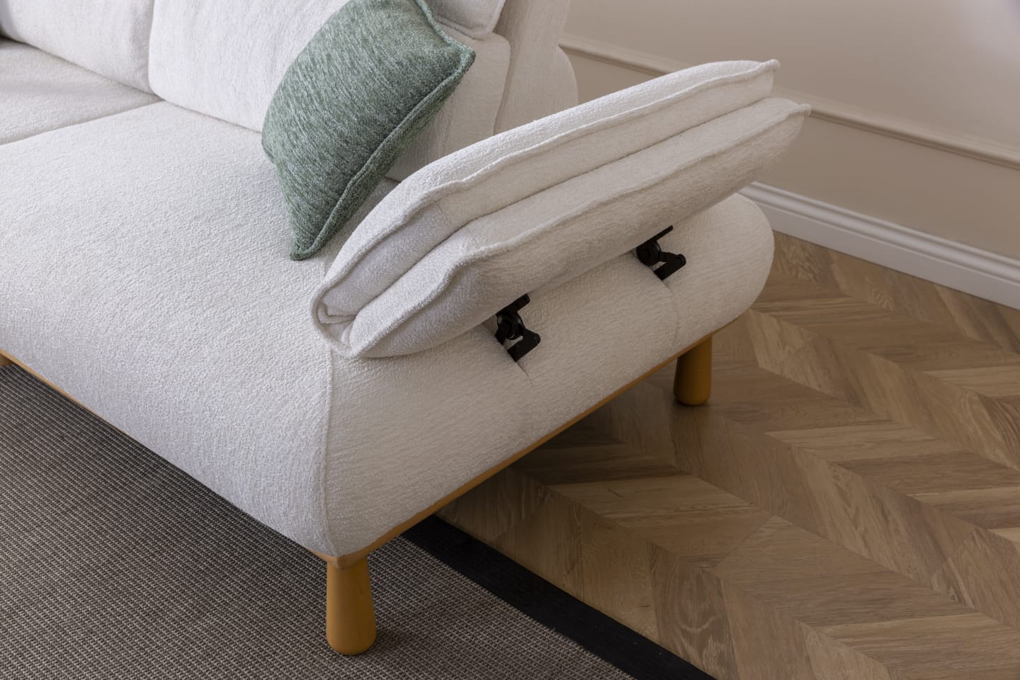 Sitzgruppe/Sofa Set - Wohnzimmergarnitur "Bleuet" 3+3+1+1 - Weiß/Grau - Nobelaa