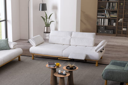 Sitzgruppe/Sofa Set - Wohnzimmergarnitur "Bleuet" 3+3+1+1 - Weiß/Grau - Nobelaa