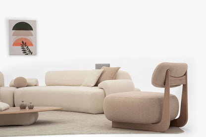 Ecksofa "Bluebelline" + Sessel - Beige - Nobelaa