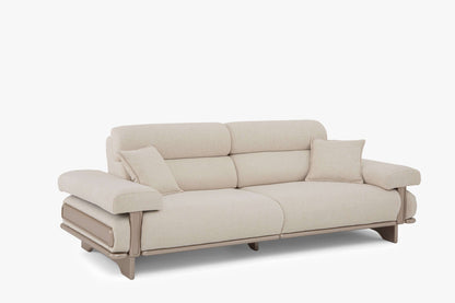 Sitzgruppe/Sofa Set - Wohnzimmergarnitur "Cassiope" 3+3+1+1 - Beige/Braun - Nobelaa