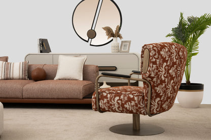 Sitzgruppe/Sofa Set - Wohnzimmergarnitur "Celosia" 3+2+1 - Beige/Braun - Nobelaa