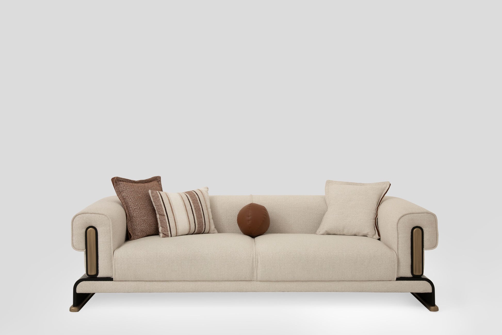 Sitzgruppe/Sofa Set - Wohnzimmergarnitur "Celosia" 3+2+1 - Beige/Braun - Nobelaa