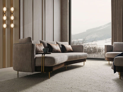 Sitzgruppe/Sofa Set - Wohnzimmergarnitur "Corydalis" 3+2+1 + Hocker - Beige - Nobelaa