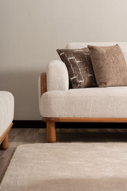 Sitzgruppe/Sofa Set - Wohnzimmergarnitur "Dianella" 3+3+1+1 - Weiß - Nobelaa