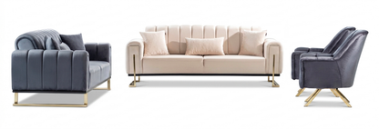 Sitzgruppe/Sofa Set - Wohnzimmergarnitur "Elara" 3+3+1