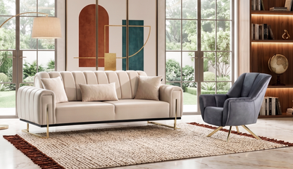 Sitzgruppe/Sofa Set - Wohnzimmergarnitur "Elara" 3+3+1