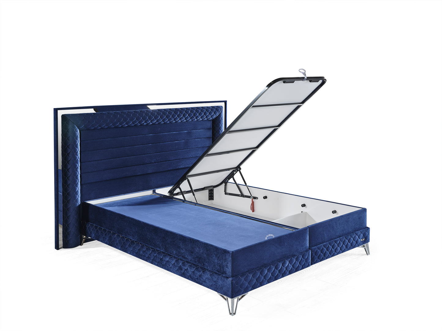 Schlafzimmer-Set "Elara" – Bett mit Bettkasten und Matratze , Nachttisch, Kommode, Bettbank