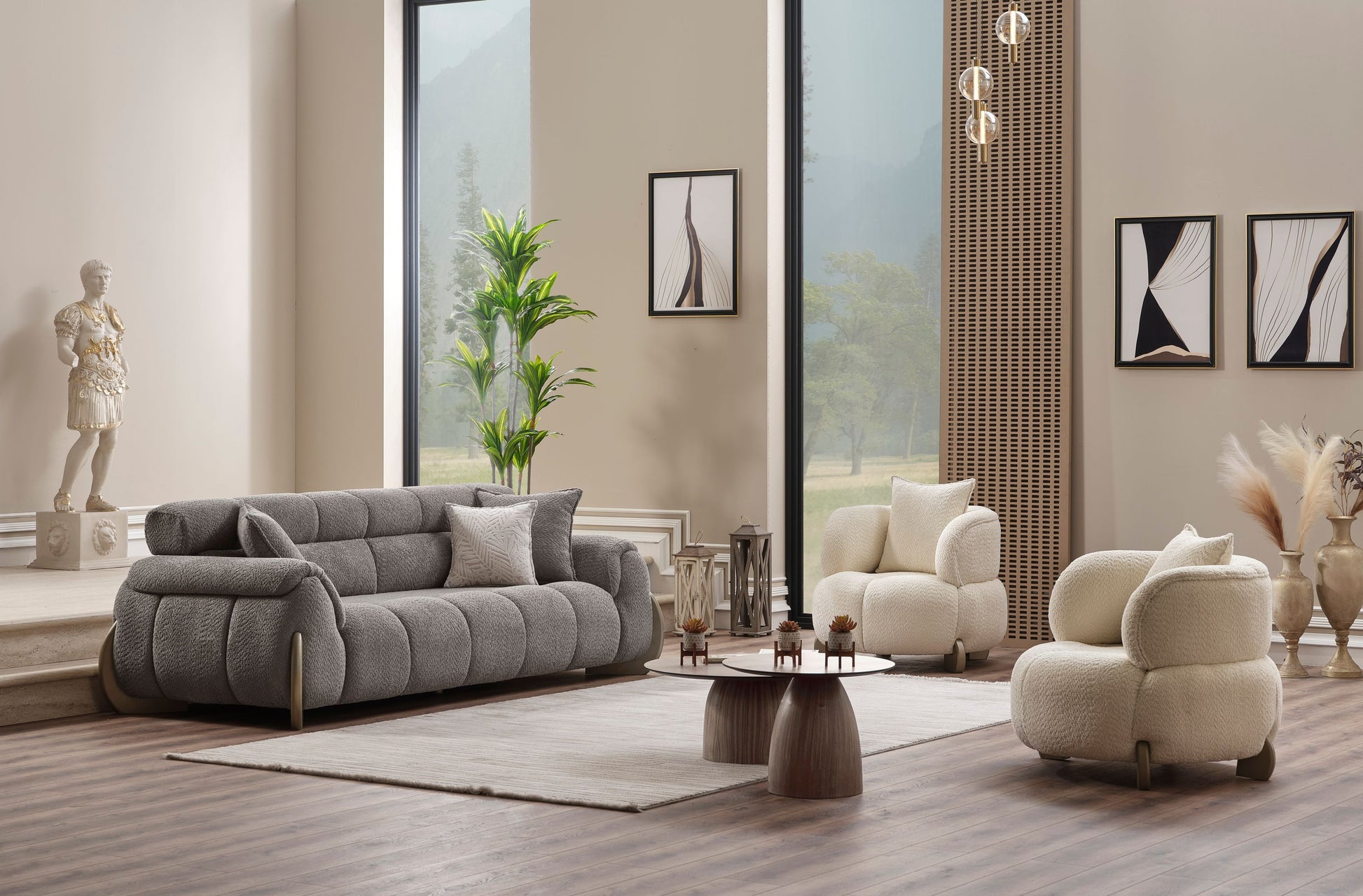 Sitzgruppe/Sofa Set - Wohnzimmergarnitur "Elia" 3+3+1+1