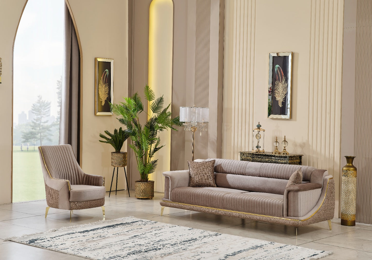 Sitzgruppe/Sofa Set - Wohnzimmergarnitur "Elva" 3+3+1+1