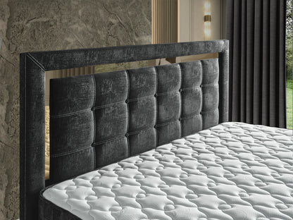 Schlafzimmer-Set "Florimella" – Bett mit Bettkasten, Nachttisch, Mit Matratze