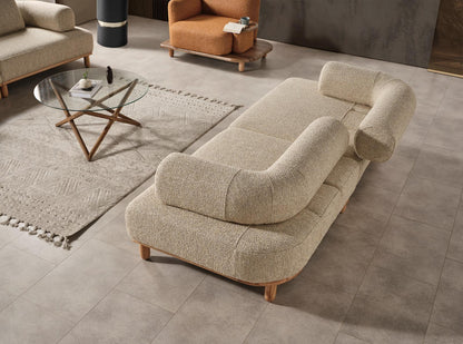 Sitzgruppe/Sofa Set - Wohnzimmergarnitur "Goldenrod" - Beige/Orange- Nobelaa