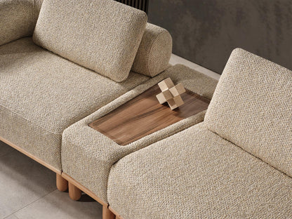Sitzgruppe/Sofa Set - Wohnzimmergarnitur "Goldenrod" - Beige/Orange- Nobelaa